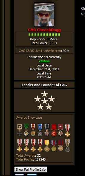 CAG user info box